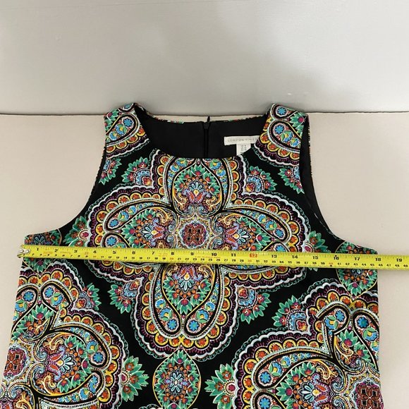 London Times Sleeveless Medallion Print Mini Shift Dress Size 8 - Picture 2 of 9